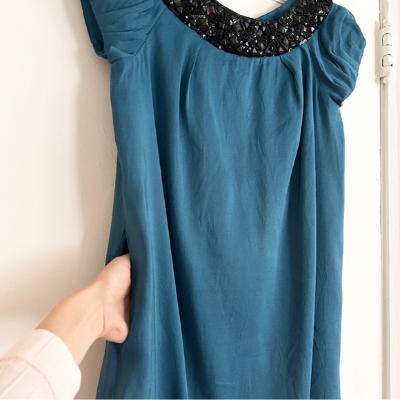 MARCHESA Beaded Collar & Blue Silk Dress - Picture 9 of 13